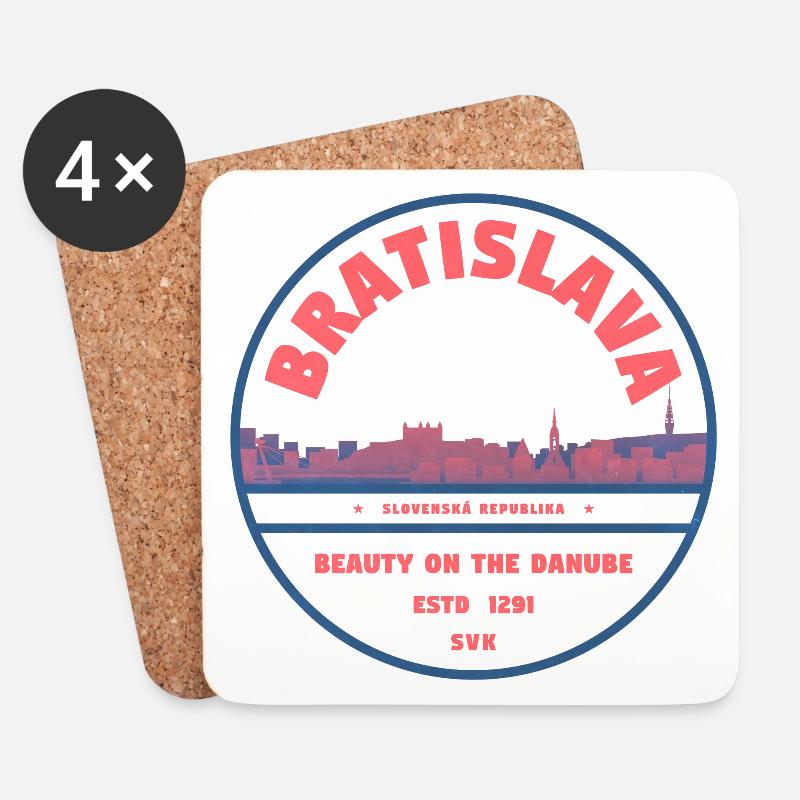 Bratislava Skyline Danube - Untersetzer (4er-Set) - Weiß