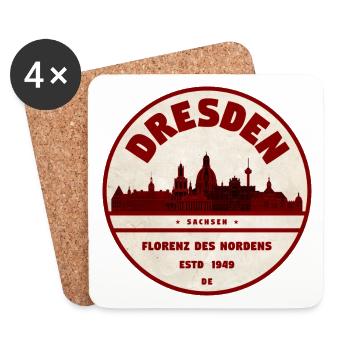 Dresden Rundstempel Florenz Nordens - Untersetzer (4er-Set) - Weiß - Vorne