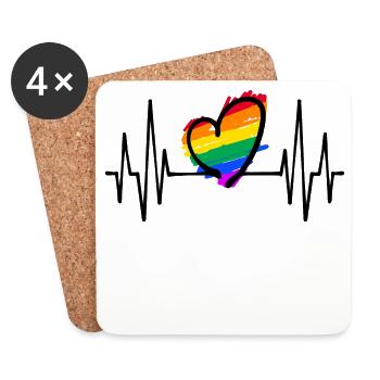 Heart Love Rainbow Lgbt Sexuality Relationship - Coasters (set of 4) - white - Front