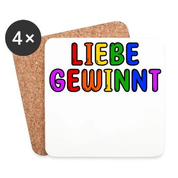 Lgbt Liebe Homosexuell Regenbogen Statement Pride - Untersetzer (4er-Set) - Weiß - Vorne