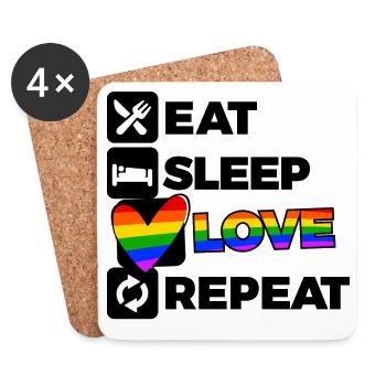 Lgbt Liebe Herz Stolz Transgender Statement Homo - Untersetzer (4er-Set) - Weiß - Vorne