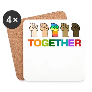 gay human rights lgbt saying rainbow - Coasters (set of 4) - white - Front