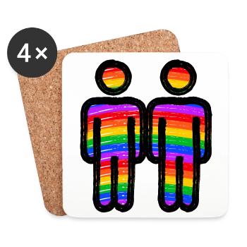 Lgbt Gleichgeschlechtliche Partnerschaft Bisexuell - Untersetzer (4er-Set) - Weiß - Vorne