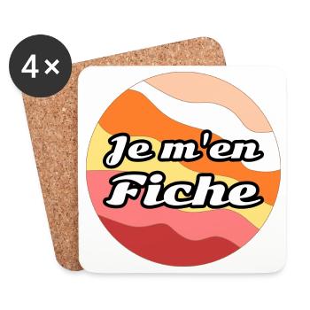 Je m'en fiche - Dessous de verre (lot de 4) - blanc - Devant