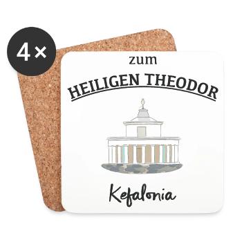 Greece, Kefalonia, St. Theodore Lighthouse - Coasters (set of 4) - white - Front
