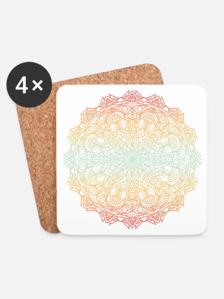 Mandala - Coasters (set of 4) - white