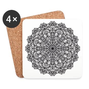 Mandala - Untersetzer (4er-Set) - Weiß - Vorne