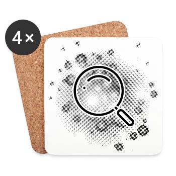 Magnifying glass with dots background - Coasters (set of 4) - white - Front