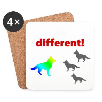 tolle Hundesprüche, Be Different - Untersetzer (4er-Set) - Weiß - Vorne