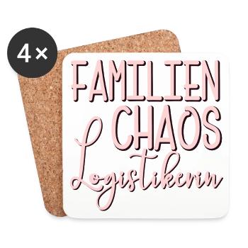 Familien Chaos Logistikerin - MAMA - OMA - Untersetzer (4er-Set) - Weiß - Vorne
