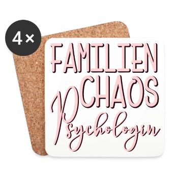 Familien Chaos Psychologin - MAMA - OMA - Untersetzer (4er-Set) - Weiß - Vorne