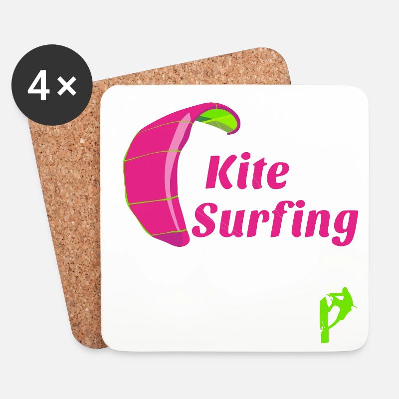Kitesurfen - Untersetzer (4er-Set) - Weiß