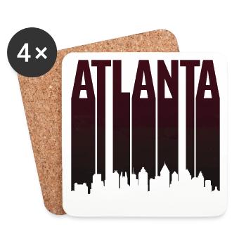 Atlanta Skyline Vertikal Silhouette - Untersetzer (4er-Set) - Weiß - Vorne