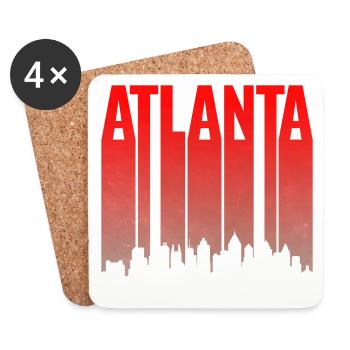 Atlanta Skyline Gradient - Coasters (set of 4) - white - Front
