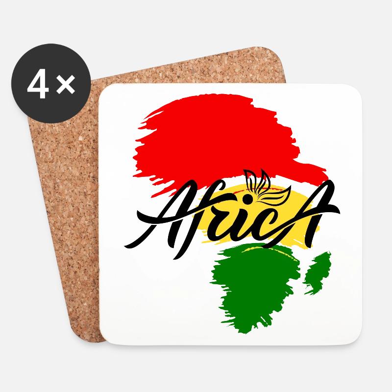 Afrika Afro-Porträt Pop-Art - Untersetzer (4er-Set) - Weiß
