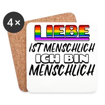 Lgbt Liebe Statement Menschenrechte Regenbogen - Untersetzer (4er-Set) - Weiß - Vorne