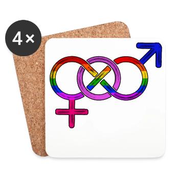Beziehung Schwul Lesbisch Lgbt Menschenrechte - Untersetzer (4er-Set) - Weiß - Vorne