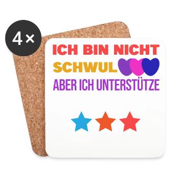 Gleichberechtigung Statement Lgbt Sexualität Herz - Untersetzer (4er-Set) - Weiß - Vorne