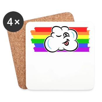 Arc-en-ciel Droits des homosexuels LGBT transgenres - Dessous de verre (lot de 4) - blanc - Devant