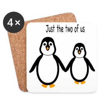 Penguin - Two of us - Coasters (set of 4) - white - Front