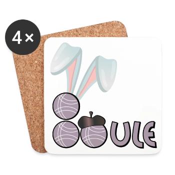 Happy Easter - BALL - Pétanque - Coasters (set of 4) - white - Front