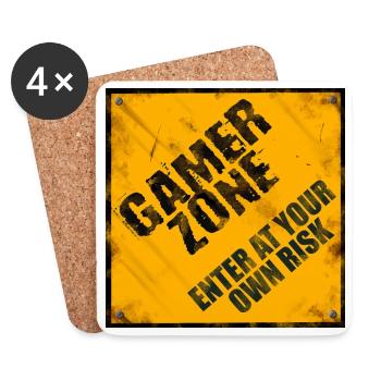 Gamer Zone rusty Sign - Untersetzer (4er-Set) - Weiß - Vorne