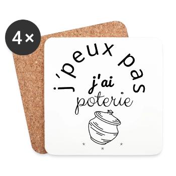 J'Peux Pas J'Ai Poterie - Dessous de verre (lot de 4) - blanc - Devant