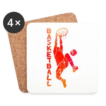 Basketball sketch art - Coasters (set of 4) - white - Front