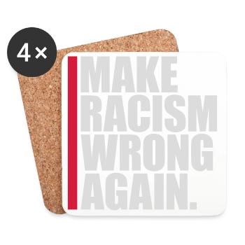 Rendre le racisme répréhensible - Dessous de verre (lot de 4) - blanc - Devant