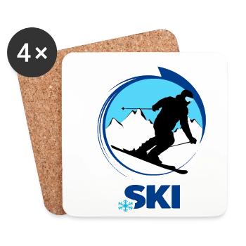 Ski - Coasters (set of 4) - white - Front