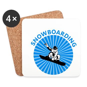 Snowboarding - Coasters (set of 4) - white - Front