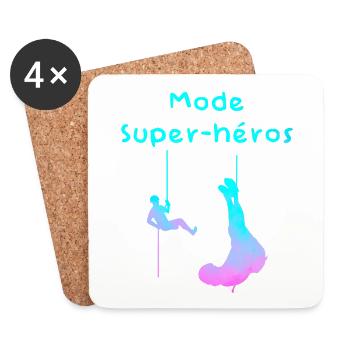 En mode super-héros - Dessous de verre (lot de 4) - blanc - Devant