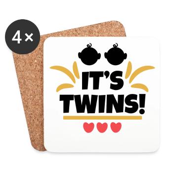 Heart Family Pregnant Pregnancy Statement - Coasters (set of 4) - white - Front