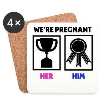 Pregnancy Parents Pregnant Baby Statement - Coasters (set of 4) - white - Front