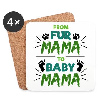 Déclaration de maman de bébé enceinte pieds de bébé parents - Dessous de verre (lot de 4) - blanc - Devant