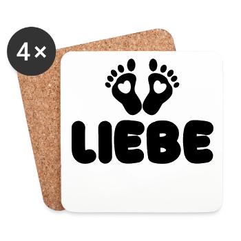 Eltern Babyfüße Spruch Babybauch Schwanger Herz - Untersetzer (4er-Set) - Weiß - Vorne