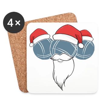 Boule Santa Petanque Outfit für Bouler zum boulen - Untersetzer (4er-Set) - Weiß - Vorne