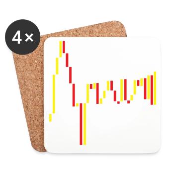 Spain Stock Exchange Red Yellow - Coasters (set of 4) - white - Front