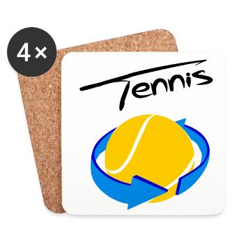 Tennis - Dessous de verre (lot de 4) - blanc - Devant