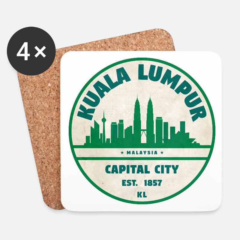 Kuala Lumpur Skyline Emblem - Untersetzer (4er-Set) - Weiß