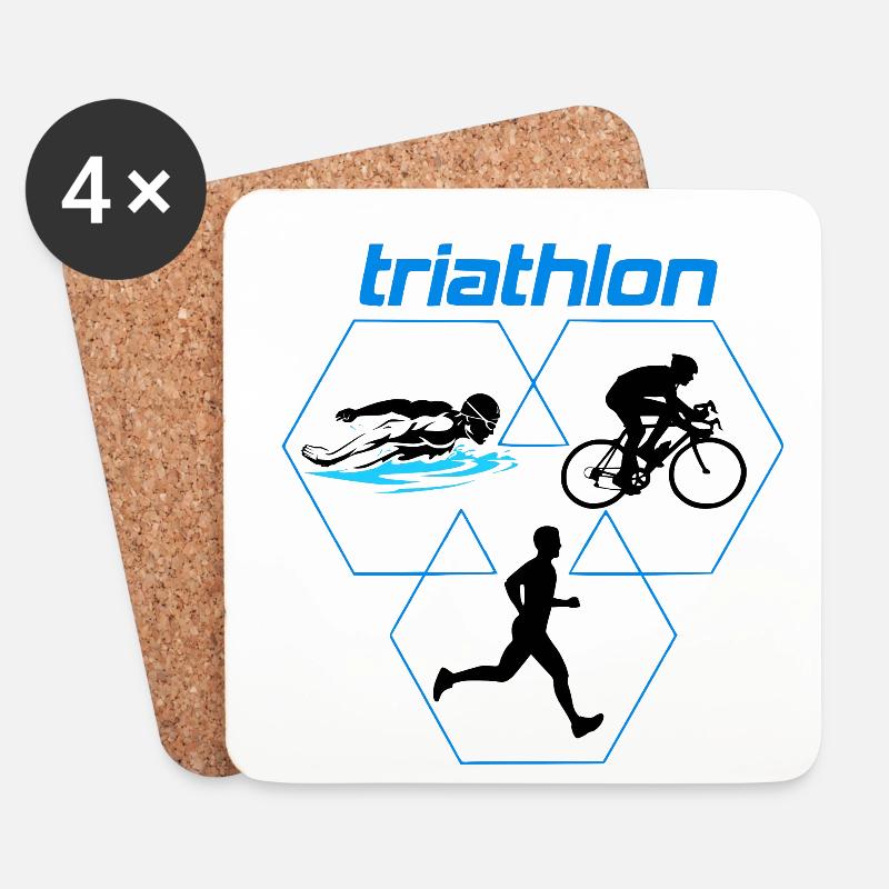 Triathlon - Untersetzer (4er-Set) - Weiß