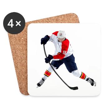 Hockey sur glace - Dessous de verre (lot de 4) - blanc - Devant