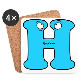 H - Coasters (set of 4) - white - Front