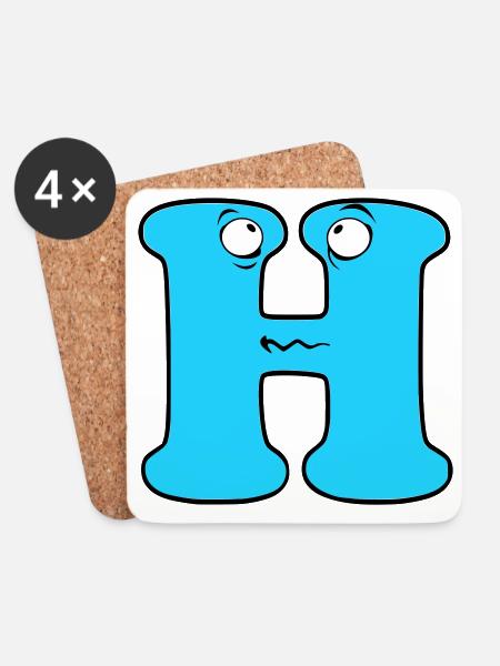 H - Untersetzer (4er-Set) - Weiß