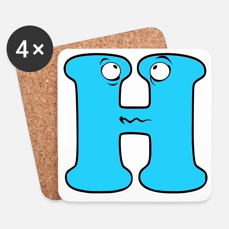 H - Untersetzer (4er-Set) - Weiß