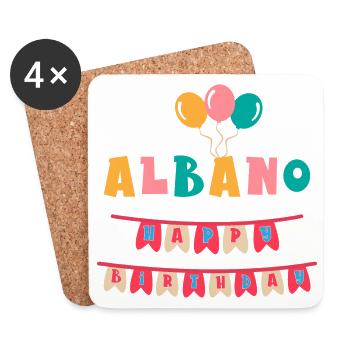 T-shirt Albano joyeux anniversaire joyeux anniversaire - Dessous de verre (lot de 4) - blanc - Devant