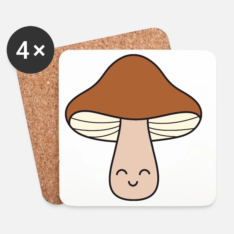 Pilz Pilze - Untersetzer (4er-Set) - Weiß