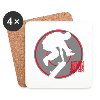Just ride skateboard - Dessous de verre (lot de 4) - blanc - Devant