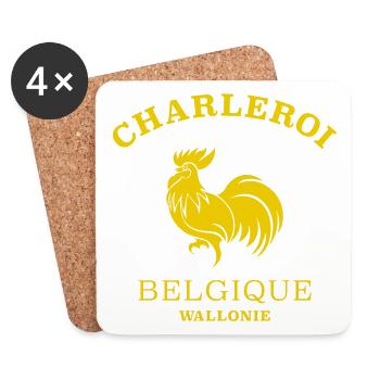 CHARLEROI Belgien Belgium - Untersetzer (4er-Set) - Weiß - Vorne