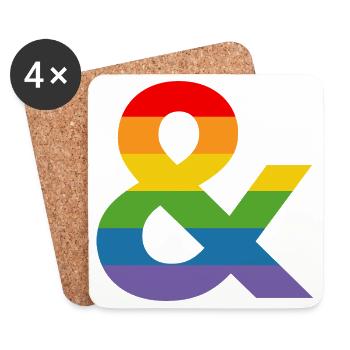 LGBT Rainbow Tshirt and LGBT lgbtqi queer - Coasters (set of 4) - white - Front